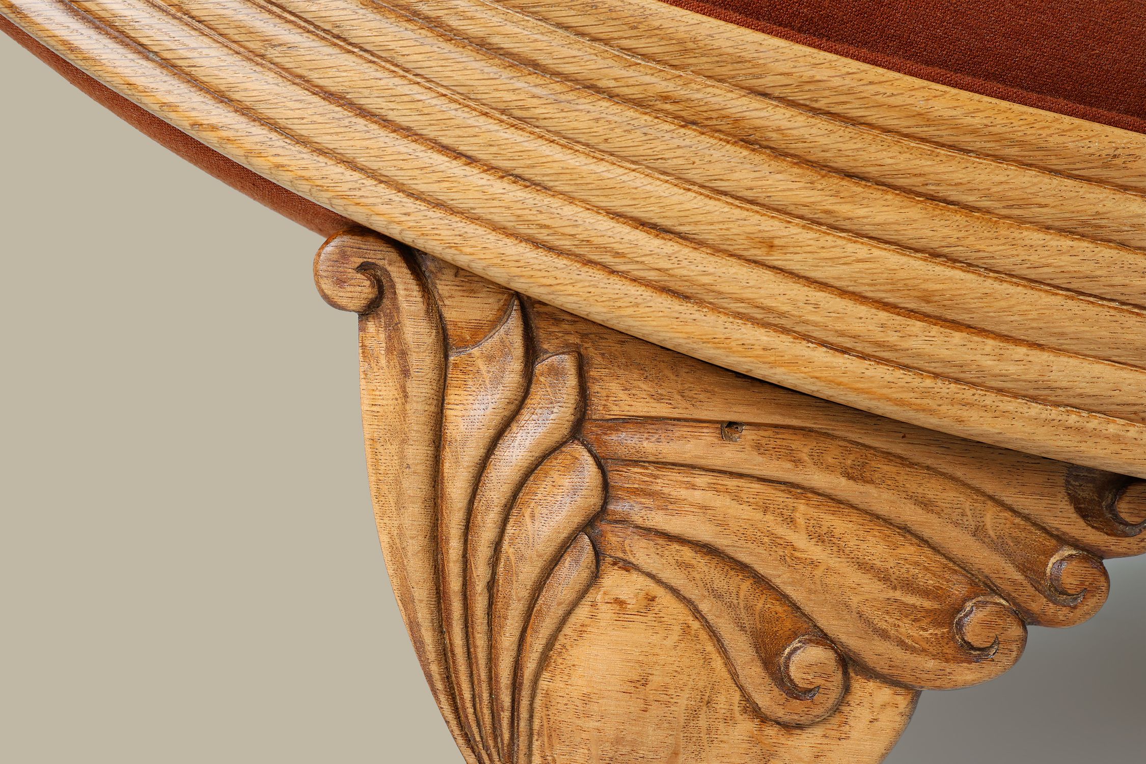 French hand carved oak daybed in Empire stylethumbnail